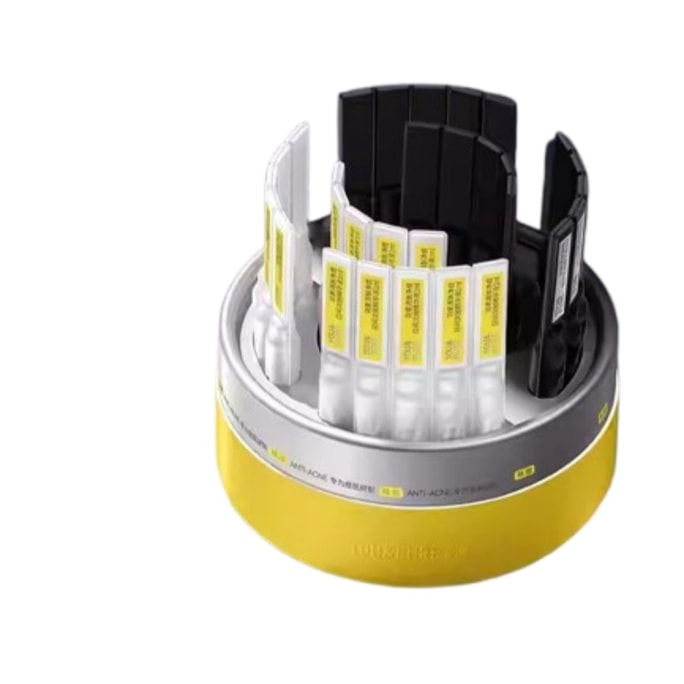 Yusu Bai + Black Acne-Clearing Single-Use Ampoule Serum for Day & Night Acne Treatment 30 Ampoules per Box