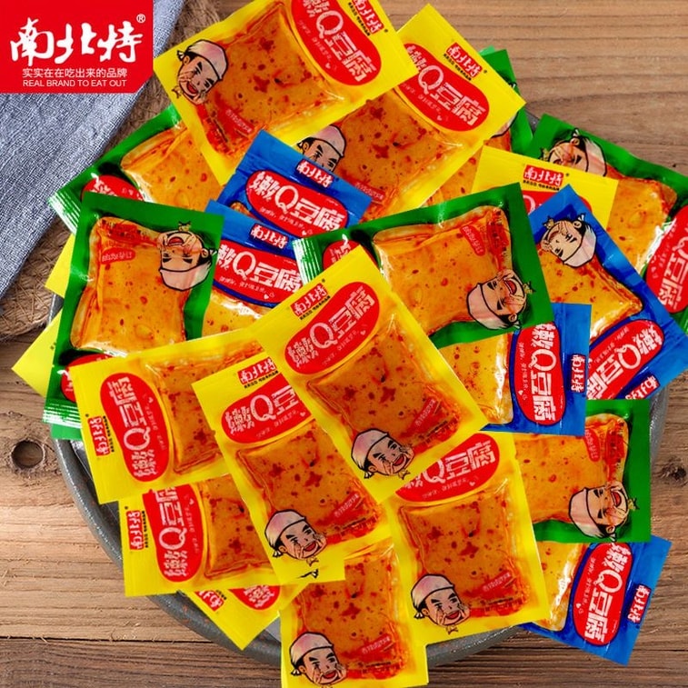 난베이 특선 순두부 스트립, 매운 두부 스트립, 바로 먹을 수 있는 10팩(팩당 약 100g), 매운 스낵, 다양한 맛. [중국 판매 1위 제품] 6