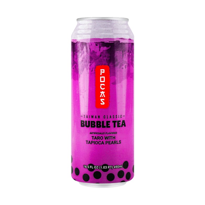 Taro Boba Milk Tea with Bubble Tapioca Pearls, 16.5 fl oz