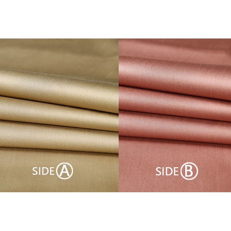 J.F.AMIEE 纯棉埃及棉800根高档长绒棉 正反两色被套三件套 被套枕套 玫瑰红/卡其 Queen/King 4