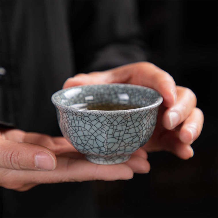 Premium 5-Piece Chinese Five Kilns Tea Cup Gift Set – Elegant Ceramic Mugs with Classic Ru, Guan, Ge, Jun, Ding Glazes | Ideal Luxury Gift for Parents, Elders, and Business Clients 4