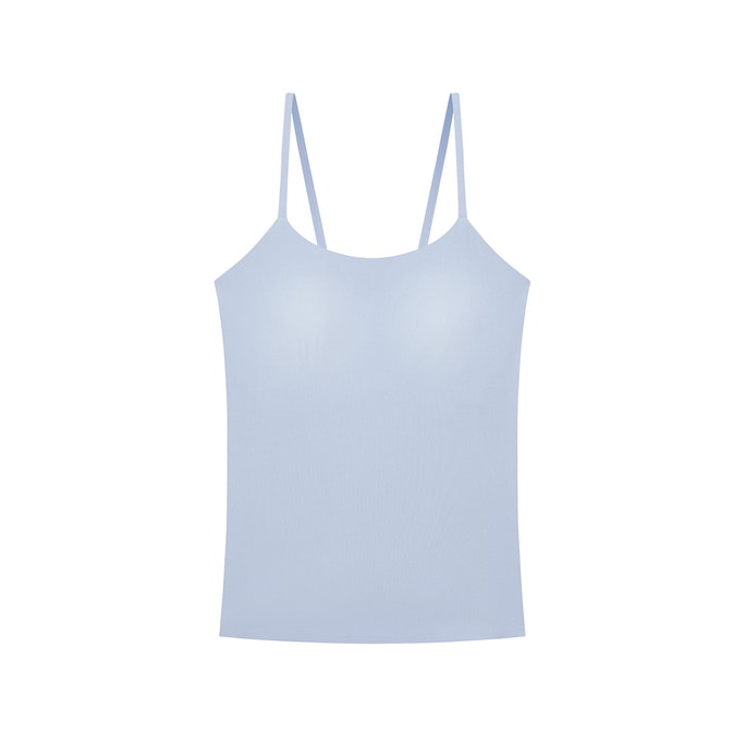 One  size small cool breeze camisole Built-In Bra Top vest-baby blue-One size