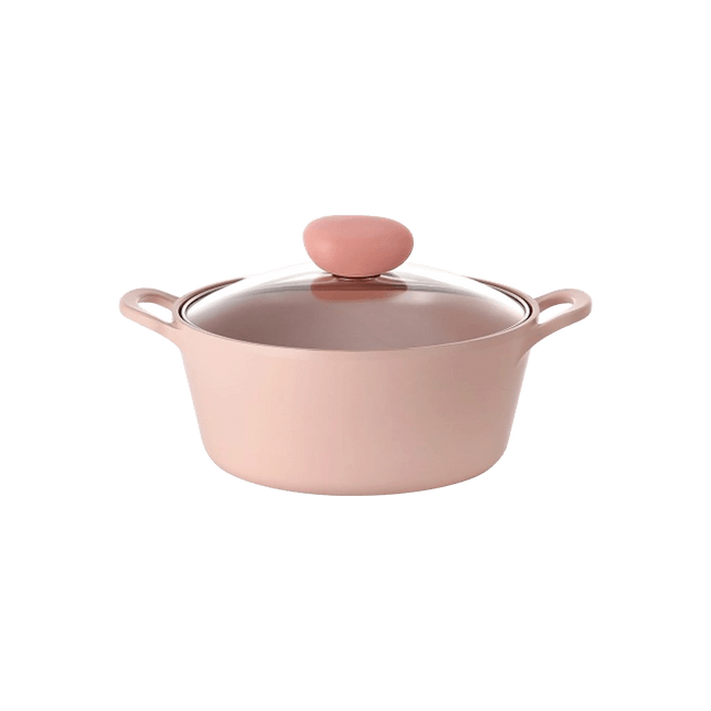 RETRO SHERBET Ceramic Nonstick Stockpot with Glass Lid 3QT