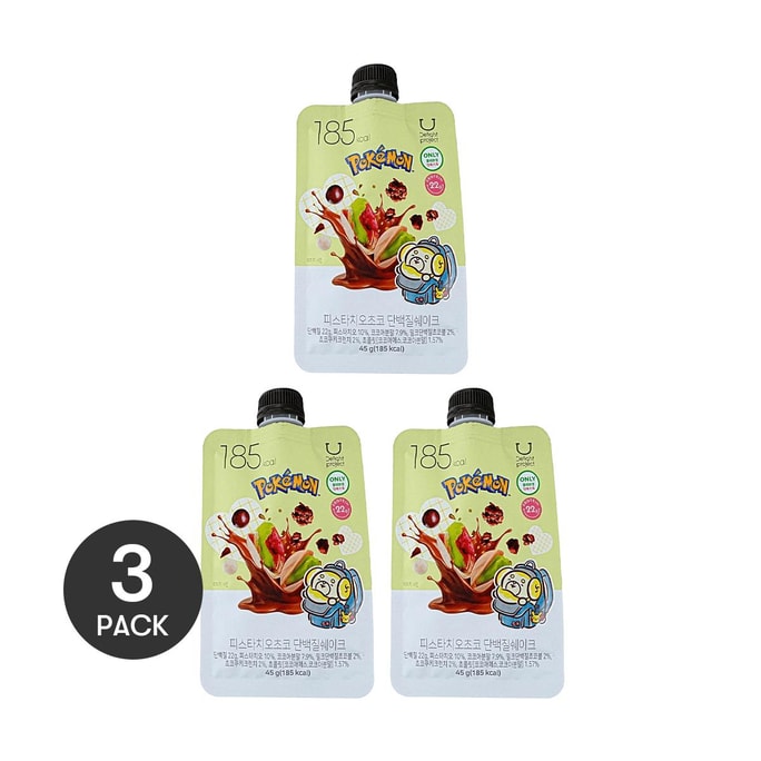 DELIGHT PROJECT High Protein Meal Shake, #Pistachio Chocolate, 1.58 oz *3【3 Packs】Pokemon Limited Edition