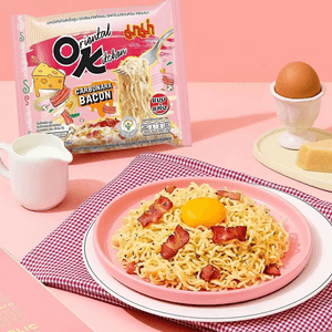 Oriental Kitchen Instant Stir-fried Noodles, Carbonara Bacon Flavor, 3 oz *4 Packs【7-Eleven Popular Products】