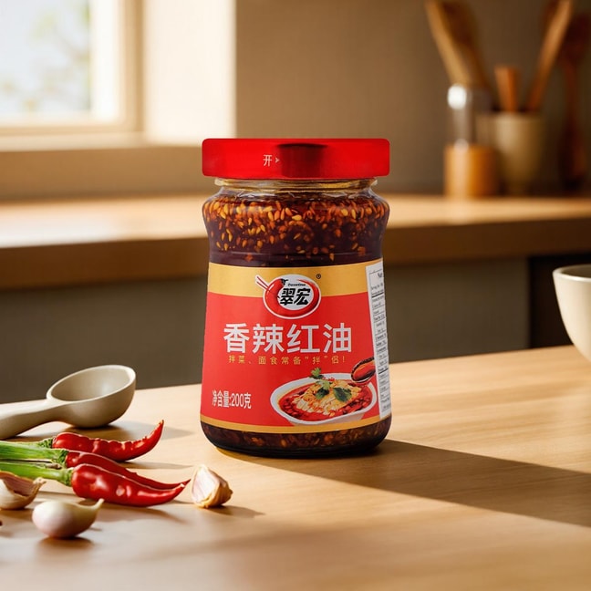 Spicy Chili Oil with Sesame Seeds, 7.05oz