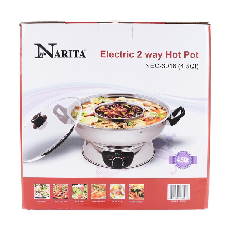 Electric Stainless Steel 2 Way Hot Pot / 4.5Q 16