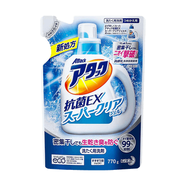【抗菌EX】日本KAO花王 酵素洗衣液 手洗洗衣机均可 强力抗菌替换装 770g