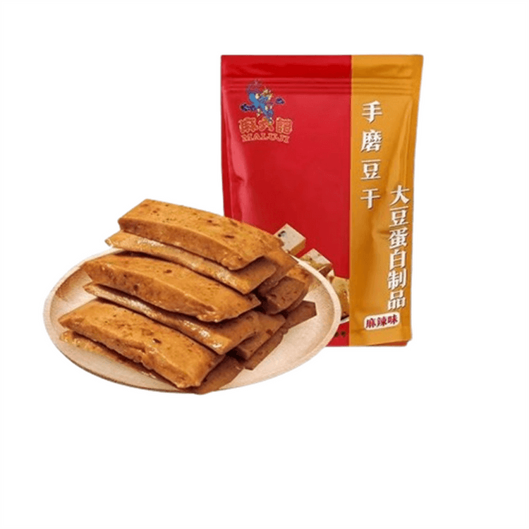 中国直邮】 麻六记手磨豆干馋嘴夜宵豆制品香干小包装零食麻辣味240g/包