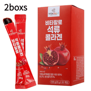 【韩国直邮】 韩国 VITAHALO 石榴胶原蛋白冻棒胶原蛋白果冻棒 20克 X 30条 600克*2盒
