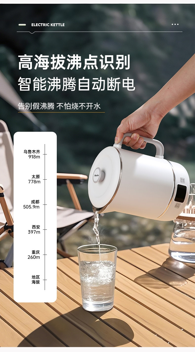 【中國直郵】 摩茶 電燉鍋小型煮粥神器316不銹鋼便攜多功能煲湯燉煮110v燒水壺 本白色 一台裝