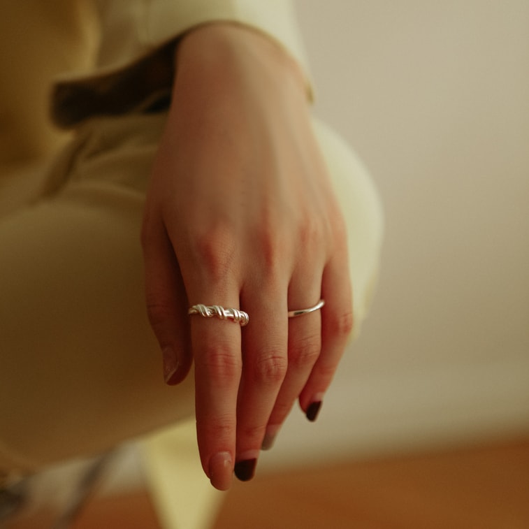 SHAPES STUDIO 925银多圈打结戒指(可调节) 一个 4