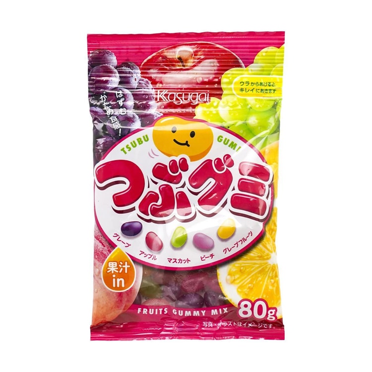 KASUGAI Tsubu Jelly Gummy Candy Fruits Mix, 2.82 oz - Yami.com