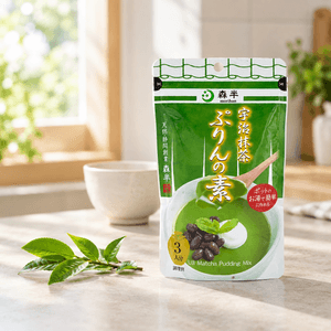 Uji Matcha Pudding Powder, Japanese Dessert, 3 Servings 2.1 oz【Hot Brew • Stir • Chill to Set】【DIY Dessert】