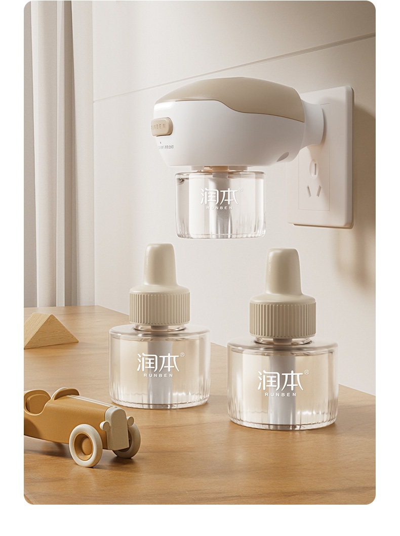 【中國直郵】 潤飾 蚊香液無香型家用電熱蚊香液驅蚊液防蚊液45ml 1器1液 小熊款