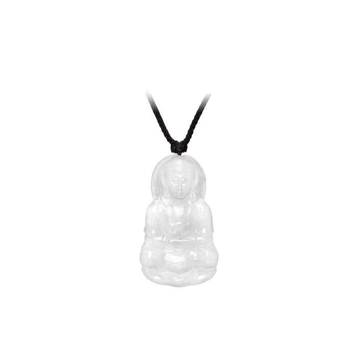 Chow Tai Fook Classic Elegant Jadeite Guanyin Pendant Necklace With Cord K65442 Gift For Women 3.62*2.14cm