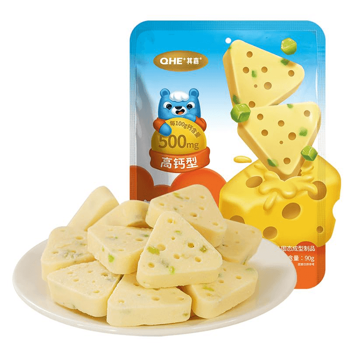 Qijia Cheese Triangle Kiwi Fruit Flavored Cheese 90g Children's Snack Milk Blocks Flowers 90g * 1 Bag