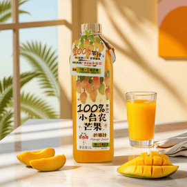 言小吉 100%小台农芒果汁 1L【1瓶≈8颗芒果】【配料干净】