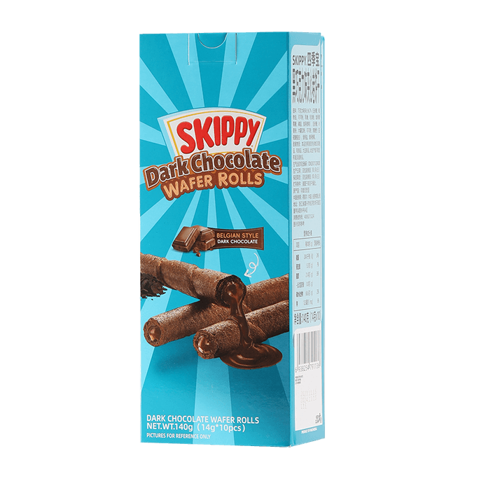 【中国直邮】 韩国 SKIPPY 印尼进口巧克力味夹心蛋卷休闲零食140g*1盒