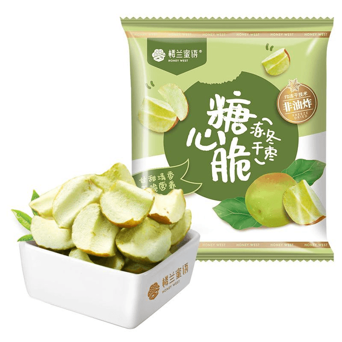 【中国直邮】 楼兰蜜语 休闲零食维C干果冻干绿甜冬枣脆片独立袋脆枣无添加15g*1包