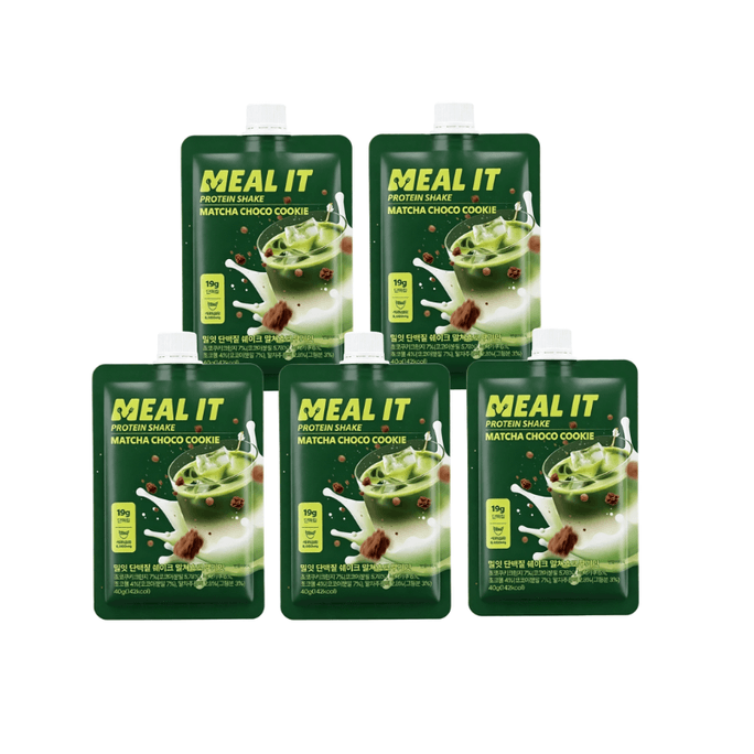 【韓国直送】MEAL IT 高タンパク質・低カロリー ミールリプレイスメントシェイク 抹茶チョコレート味 40g×5袋