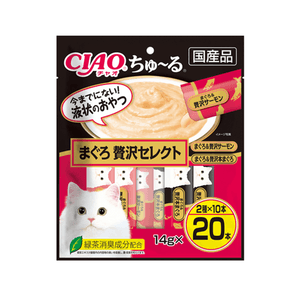 [일본 직배송] CIAO 무스 질감 고양이 간식, 참치 고급맛, 14g x 20개입