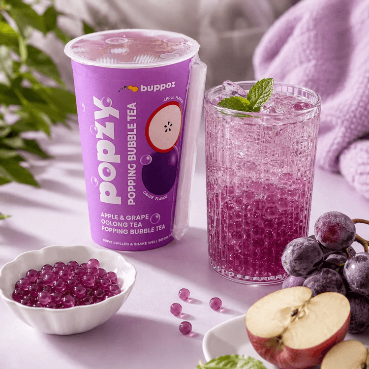 BUPPOZ Popping Bubble Tea Apple & Grape Oolong Tea 11.33 fl oz