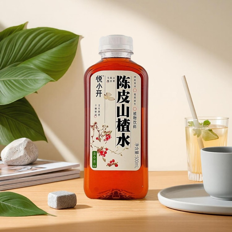 茶小开悦小开陈皮山楂水植物饮品500ml *6【6份超值装】【低卡0脂0咖啡