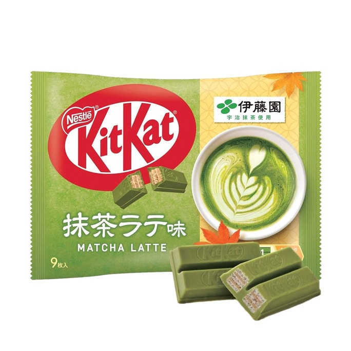 日本NESTLE雀巢x伊藤園 KITKAT奇巧 巧克力威化棒 抹茶拿鐵口味 9枚入 104.4g