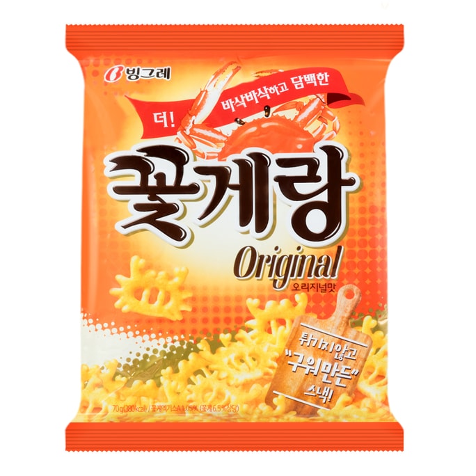韩国BINGGRAE宾格瑞 膨化食品 原味蟹酥脆片 70g