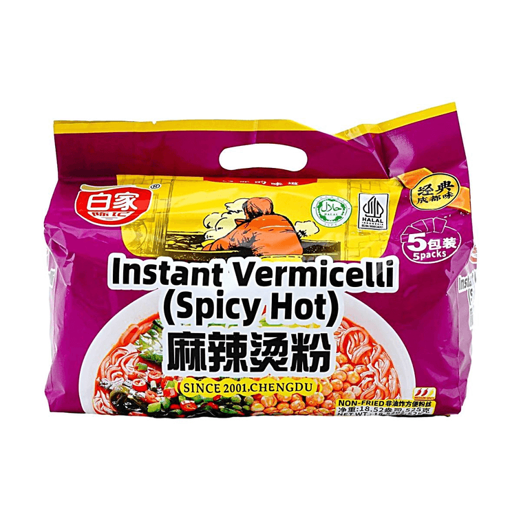 白家陈记 非油炸 四川特色风味麻辣烫粉 方便粉丝 5包入 525g 4