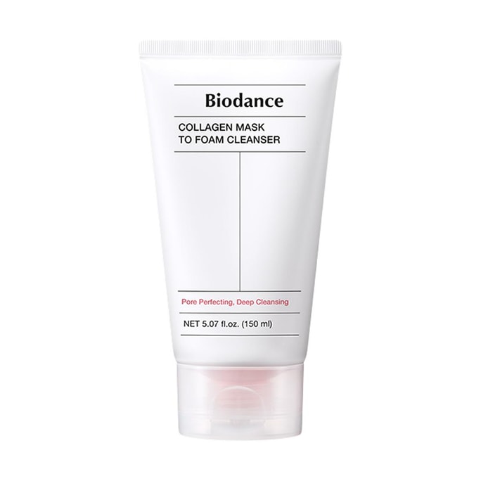 韩国BIODANCE 胶原蛋白双膜泡沫洁面乳 面膜洁面双效 150ml 水润嘭弹保湿​ 深层清洁黑头白头老废角质 温和不刺激