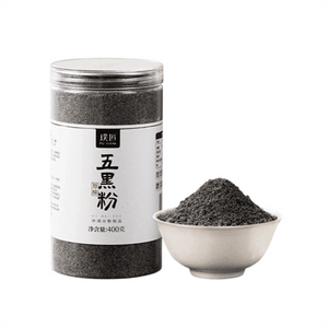 【中国直邮】 璞匠 五黑粉 熟黑芝麻核桃黑米桑葚黑豆粉杂粮粉代餐早餐粉 400g/罐