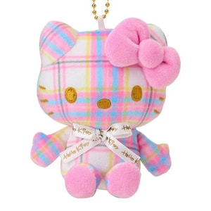 50th Anniversary Limited Edition Kitty Doll Keychain Charm, Popular Pink Plaid Design, 1 Piece