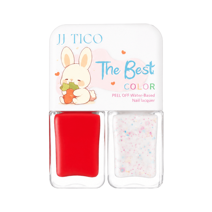Charm&Fun Water-Based Nail Polish 6ml*2 Strawberry Party Mixed Colors