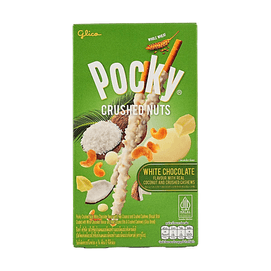 Pocky Crushed Nuts White Chocolate Flavour With Real Coconut & Cashews Biscuit Sticks, 0.87 oz