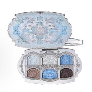 Snow Ballet Six-Color Satin Eyeshadow Palette 03 Crystal Ball 6.5g—Cool Blue With Earthy Gray Brown Palette Highly Pigmented No Fallout