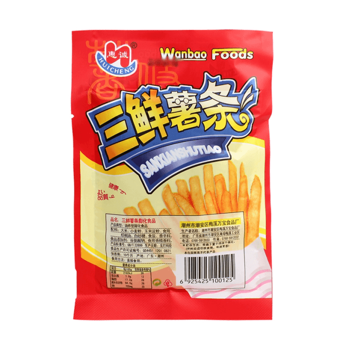 【中國直郵】 惠城 三鮮薯條薯片8090後懷舊小時候零食兒時童年校園休閒食品 20g*3包