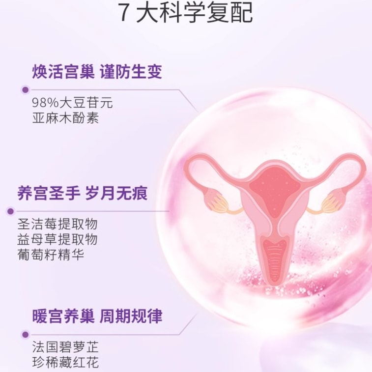 [중국 직송] 리테비젠 차오슈안 대두 이소플라본 포도씨 대두 아글리콘 갱년기 여성 영양 보충제 60정/박스 3