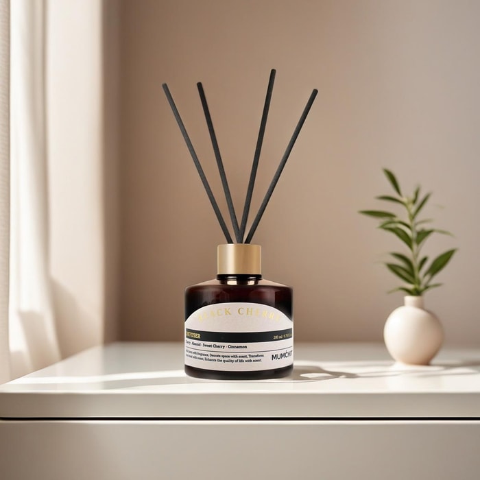 MUMCHIT BIOTOX Flameless Aromatherapy - Essential Oil Diffuser Bottle, Reed Diffuser #Black Cherry