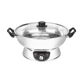 NARITA Stainless Steel Electric Shabu Shabu Hot Pot with Lid, 5 Qt,  NEC-3050 