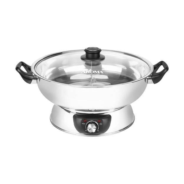 5-Qt Stainless Steel Electric Shabu Hot Pot with Lid, ASP-610, 2 Year ...