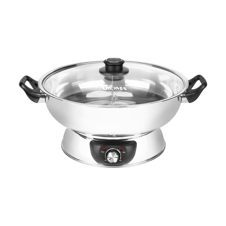【Low Price Guarantee】5-Qt Stainless Steel Electric Shabu Hot Pot with Lid ASP-610, 1 Year Mfgr Warranty 4