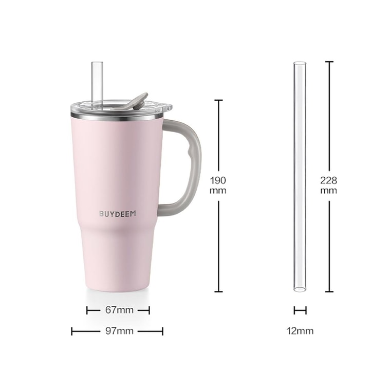 BUYDEEM北鼎 巨无霸吸管保温杯子 大容量水杯 750ml 猪猪粉 DS57 11