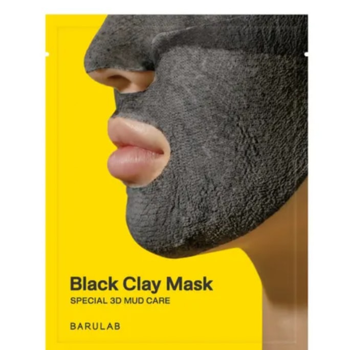 【アメリカ直送】韓国製 BARULAB ブラックマッドマスク（4枚入り）