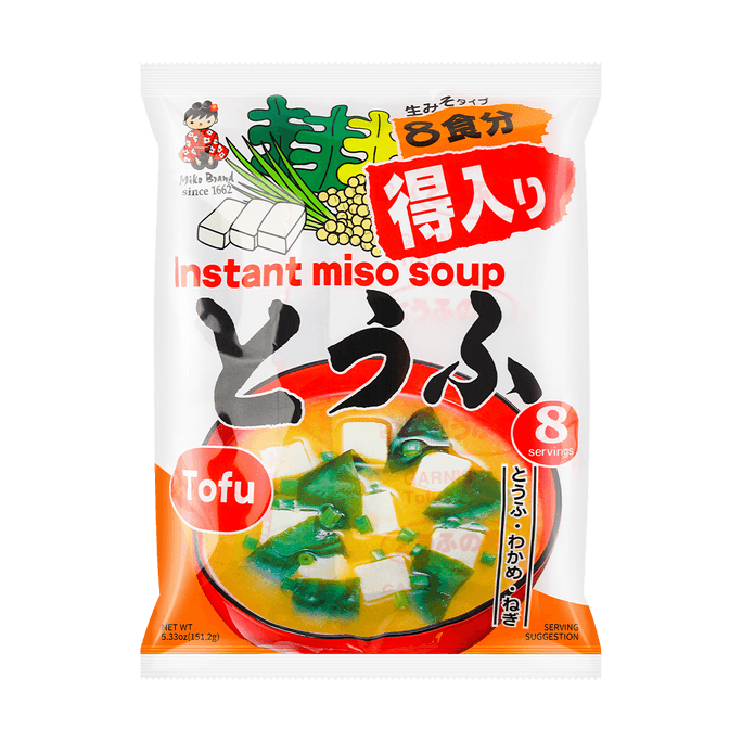 日本SHINSYU-ICHI神州一味噌 速冲即食味噌汤料包 豆腐味 8份装 151.2g
