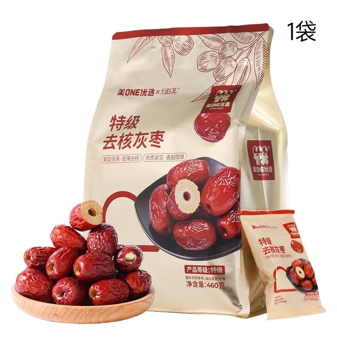 [중국 직배송] 프리미엄 씨 제거 대추 (무지방, 연하고 단맛) 460g*1봉지
