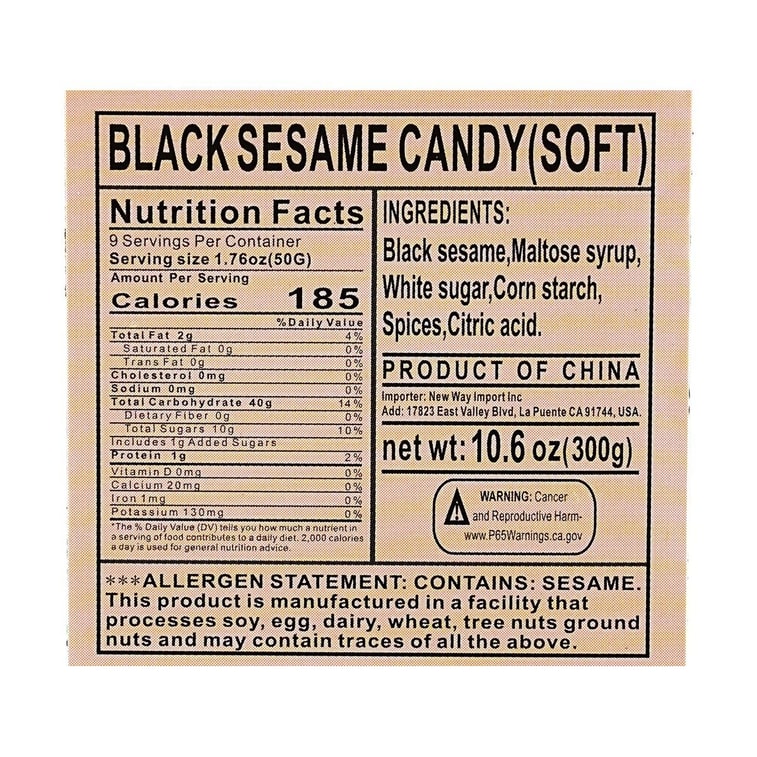 Black Sesame Nougat Candy, 10.58 oz 7