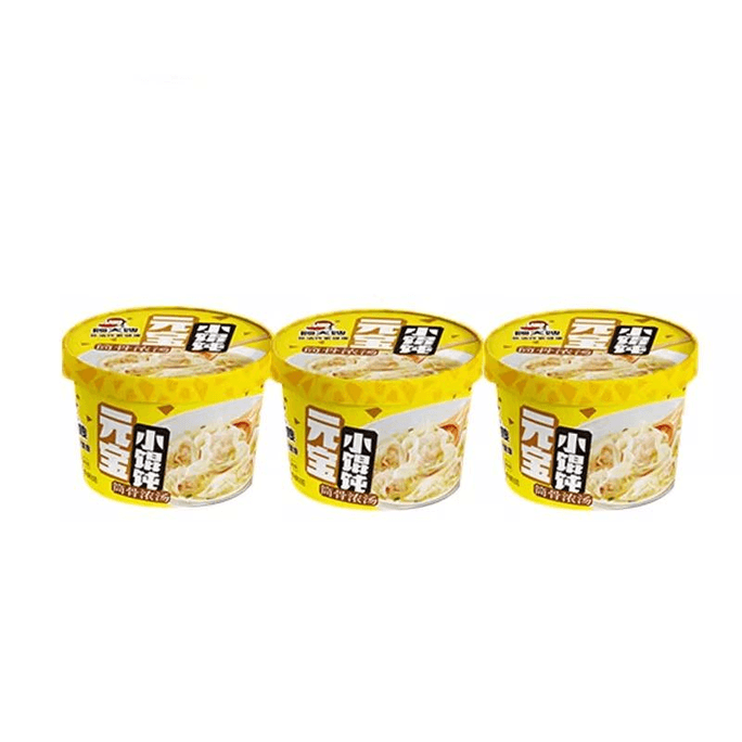 【中国直邮】 顾大嫂 早餐方便速食免煮小馄饨浓汤70g*3桶