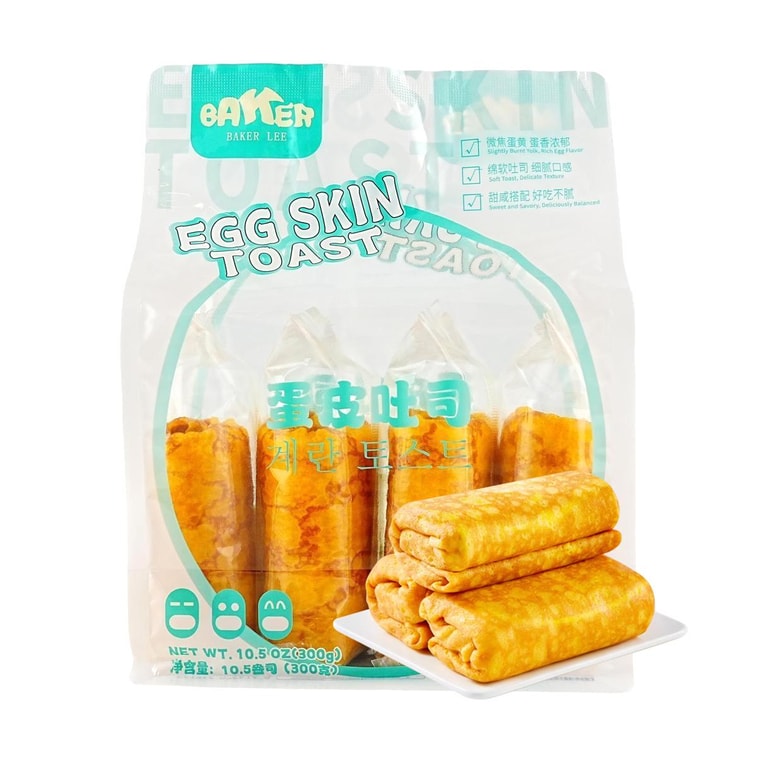 BAKER LEE 手工蛋皮吐司 原味 300g【煎烤蛋皮+綿軟吐司 超絕搭配】【營養早餐麵包】 4